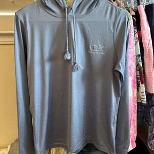 Vineyard Vines Blue Hooded Performance Shirt